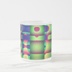 De Cristal Esmerilado Taza para beber café, diseño geométrico trippy