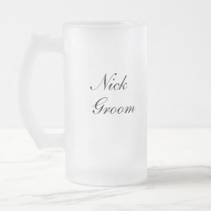 De Cristal Esmerilado Taza personalizada del novio