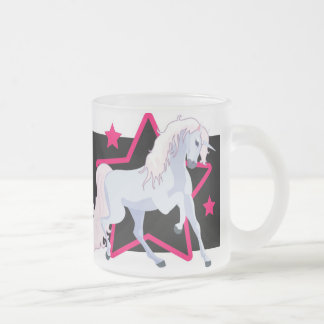De Cristal Esmerilado Taza personalizada del unicornio