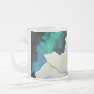 De Cristal Esmerilado Taza Rosa Blanca