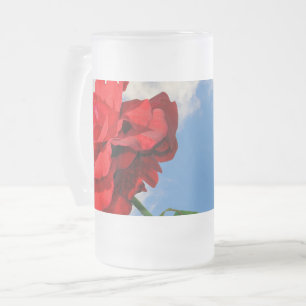 De Cristal Esmerilado Taza Rosa Don Juan con cielo azul