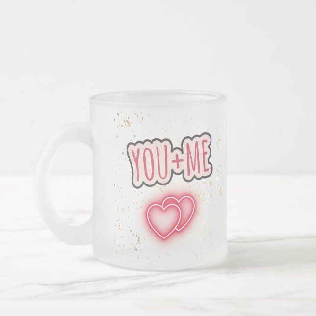 De Cristal Esmerilado Taza semitransparente You + Me (Izquierda)