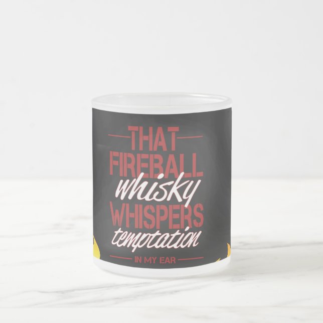 De Cristal Esmerilado Taza Tentación Fireball (Centro)