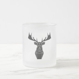 De Cristal Esmerilado Taza venado negro