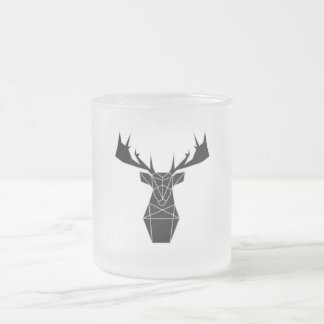 De Cristal Esmerilado Taza venado negro