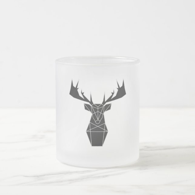 De Cristal Esmerilado Taza venado negro (Centro)