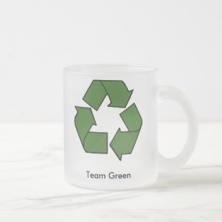 De Cristal Esmerilado Taza verde del equipo