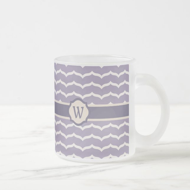 De Cristal Esmerilado Taza Zigzag Floreado (Derecha)