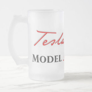 De Cristal Esmerilado Tesla S modelo con guión en una taza helada