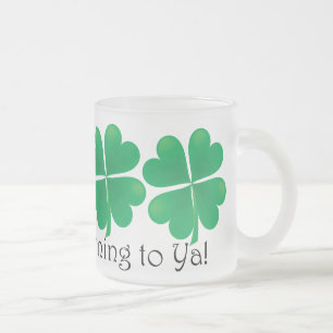 De Cristal Esmerilado ¡Top-o--Mañana a Ya! Taza del trébol