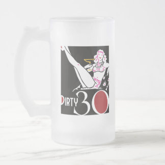 De Cristal Esmerilado trigésimo cumpleaños - 30 sucios - taza