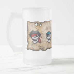 De Cristal Esmerilado Yarrrr - taza helada pirata