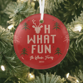 De Cristal Navidades feos suéter adorno personalizado