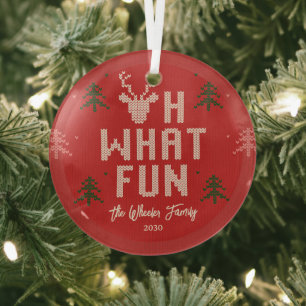 De Cristal Navidades feos suéter adorno personalizado