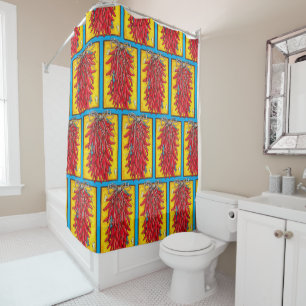 De Ducha Chile Chili Pepper Southwest Lizard Shower Cortina