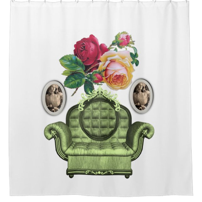 De Ducha cortina blanca vintage (Anverso)