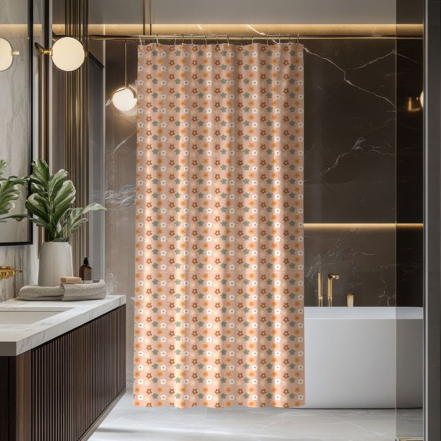 De Ducha Cortina estilo 70 Groovy Pastel Flower Power (70s Style Curtain Groovy Pastel Flower Power)