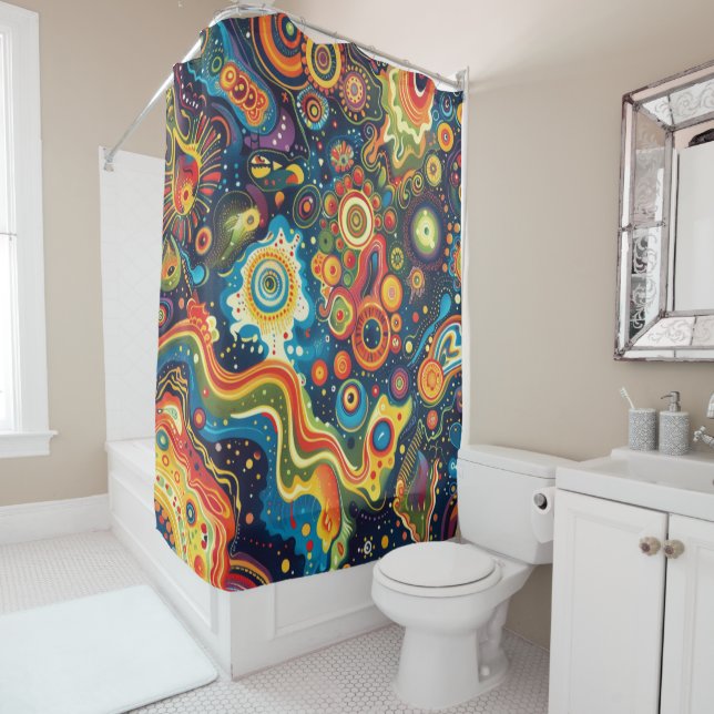 De Ducha Cortina Hippie Art Shower (In situ)