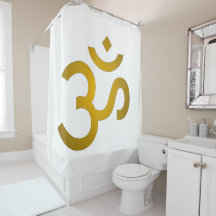 Devanagari om Shower Cortina