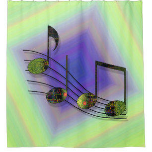 De Ducha Dubstep Notes Shower Cortina