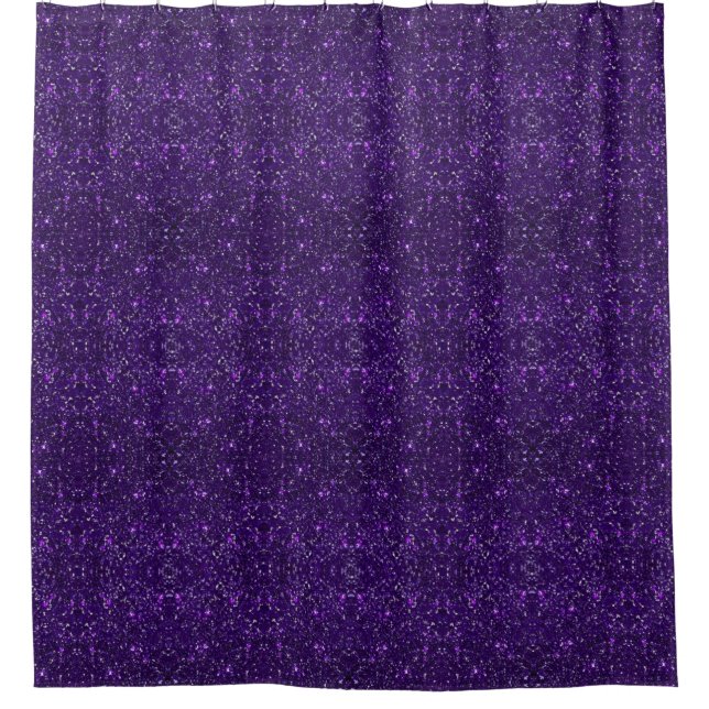 De Ducha Faux Purple Purpurina Shower Cortina (Anverso)
