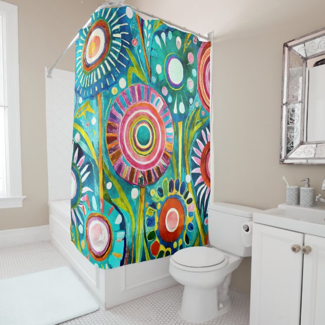 De Ducha Funky Dandelions Shower Cortina (In situ)