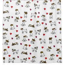 Jack Russell Personalizado Shower Cortina