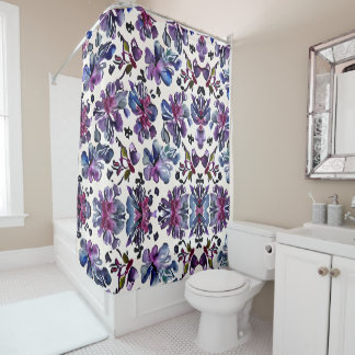 De Ducha Moderna Cortina Floral Purple Shower