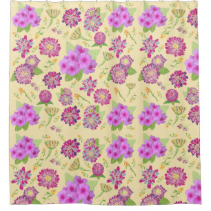 De Ducha Pansies Floral Bouquet Shower Cortina
