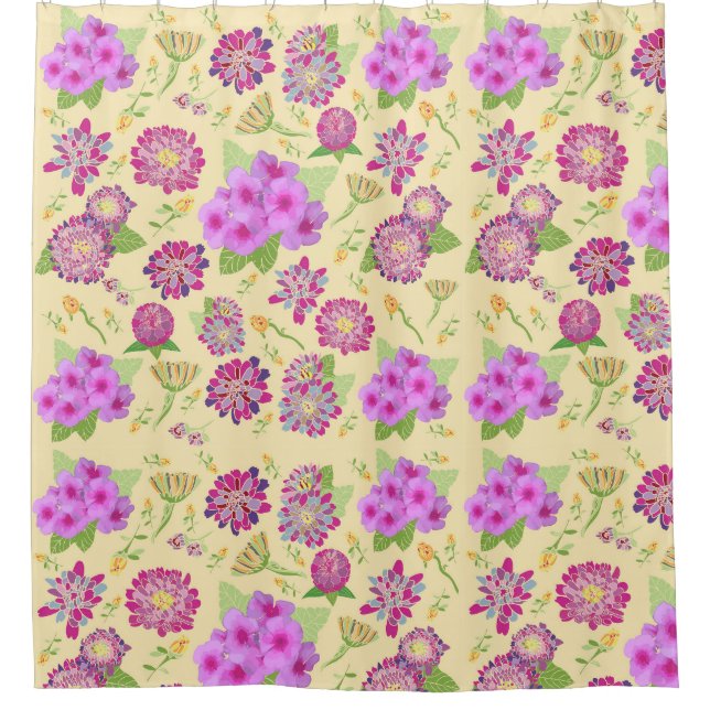 De Ducha Pansies Floral Bouquet Shower Cortina (Anverso)