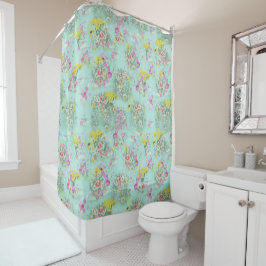 De Ducha Retro Meadow Classic Flowers Shower Cortina