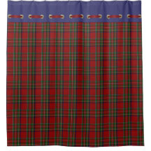 Royal Stewart Tartan Plaid Shower Cortina