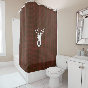 De Ducha Rustic Lodge Cabin Deer Monogrammed Shower Cortina