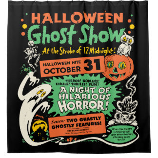 De Ducha Vintage Spook Show Poster Shower Cortina