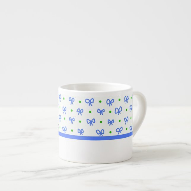 De Espresso Azul/verde/blanco arquea la taza del café express (Derecha)
