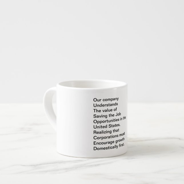 De Espresso ¡EXTERNALIZADO - esta taza tiene un mensaje (Izquierda)