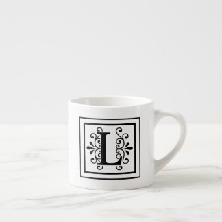 De Espresso Letra L taza del café express del monograma