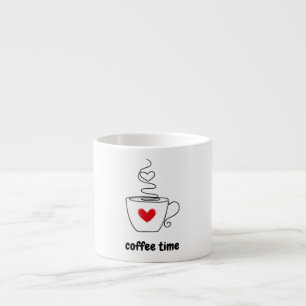 De Espresso Negro y rojo Ilustracion simple café tiempo taza