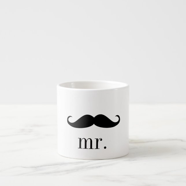 De Espresso Sr. Mustache: Taza del café express (Frente)