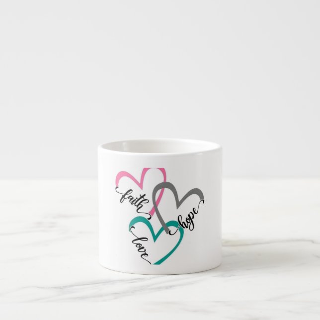 De Espresso Taza Corazones Fe Esperanza Amor (Frente)