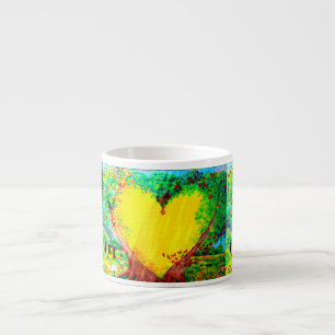 De Espresso taza del café express del corazón del oro