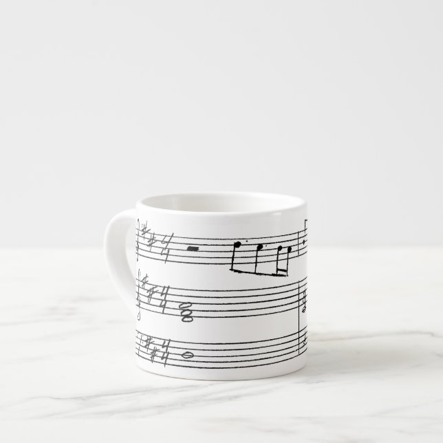 De Espresso Taza del café express - música escrita mano (Izquierda)