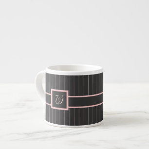 De Espresso Taza especial con rayas rosadas negras
