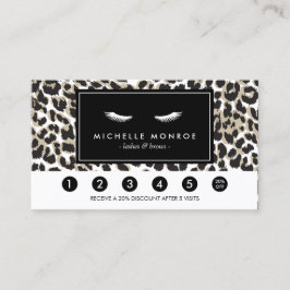 De Fidelización Eyelashes con tarjeta Leopard Print Loyalty Punch