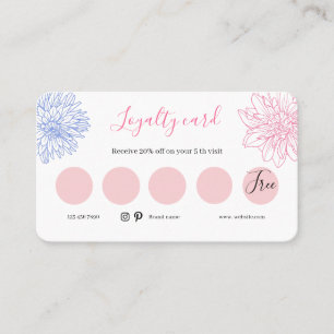 De Fidelización Lealtad plana, blanco y rosa, flor Tarjeta