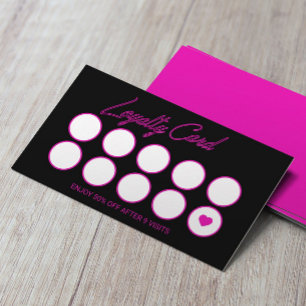 De Fidelización Tarjeta Neon Pink Beauty Salon Loyalty Punch