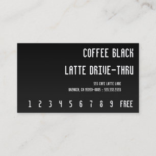 De Fidelización Tarjeta perforada negra del Re-Texto del café