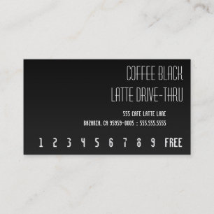 De Fidelización Tarjeta perforada negra del Re-Texto del café