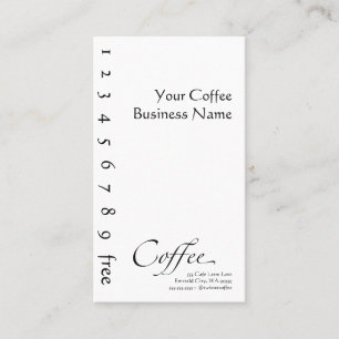 De Fidelización Tarjeta perforada vertical del café