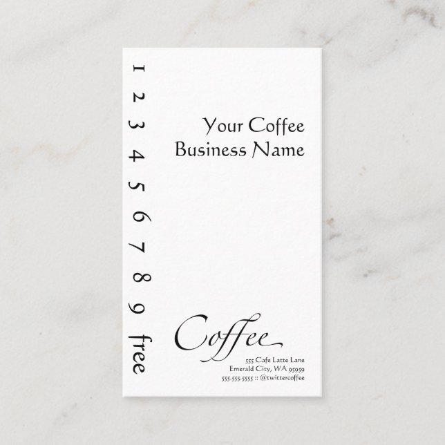 De Fidelización Tarjeta perforada vertical del café (Anverso)